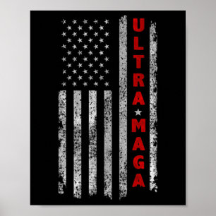 Ultra MAGA Vintage amerikanische Flagge Ultra MAG Poster