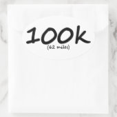 Ultra-Marathon 100k Oval-Aufkleber 4 pro Blatt Ovaler Aufkleber (Tasche)