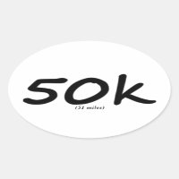 Ultra-Marathon 50k Oval-Aufkleber 4 pro Blatt