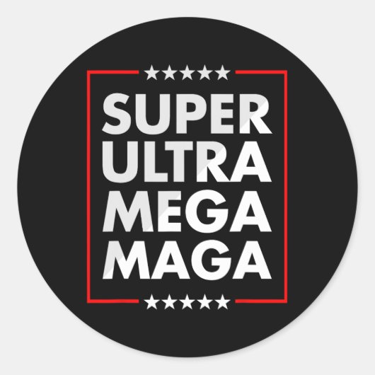 Ultra Mega Maga Trump Liberal Unterstützer Republi Runder Aufkleber (Vorderseite)