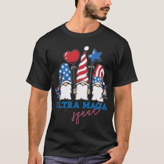 Ultra Mega Squad Gnomes USA Flagge unterstützen Tr T-Shirt (Vorderseite)