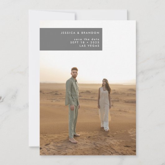 Ultra-Minimal-Einfache moderne Hochzeit des Fotos Save The Date (Vorderseite)