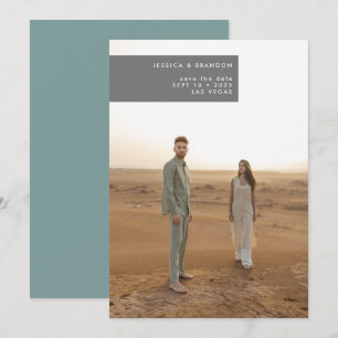 Ultra-Minimal-Einfache moderne Hochzeit des Fotos Save The Date