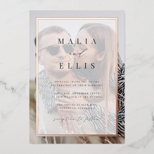 Ultra-Minimal | Foto Overlay Wedding Folieneinladung (Vorderseite)