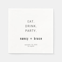 Ultra-Minimal-Hochzeit moderner Typografie Serviette