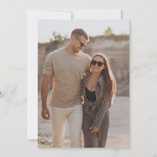 Ultra-Minimal | Kalligrafie Akzent Foto Hochzeit Einladung (Rückseite)