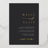 Ultra Minimal Right | Calligraphy Accent Wedding Folieneinladung (Vorderseite)