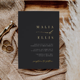 Ultra Minimal Right | Calligraphy Accent Wedding Folieneinladung