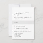 Ultra-Minimal | Script Accent Wedding Meal Choice RSVP Karte (Vorderseite)