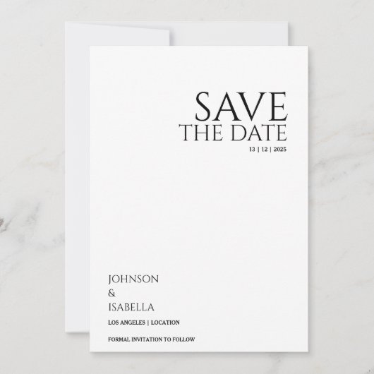 Ultra minimal text photo collection save the date einladung (Vorderseite)