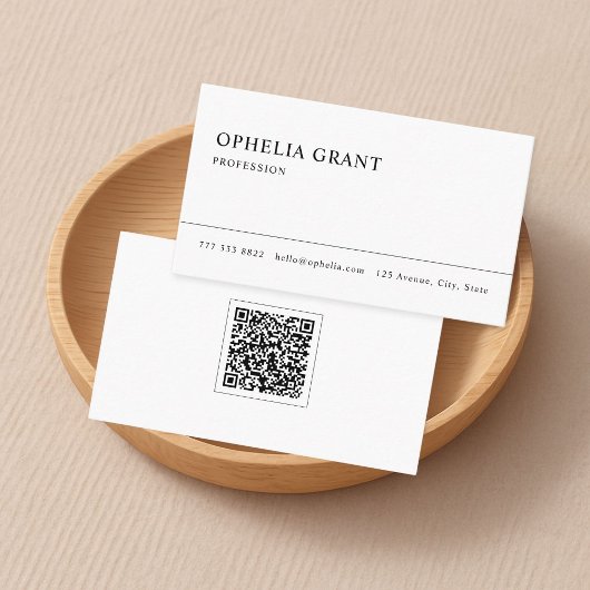 Ultra Minimalistisch | Moderner QR-Code Visitenkarte