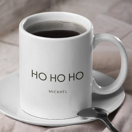 Ultra Minimalistische Dunkelgrüne "HO HO HO HO" Ur Kaffeetasse