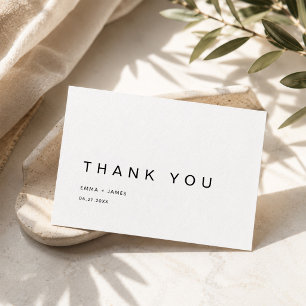 Ultra minimalistische einfache moderne Hochzeit Dankeskarte