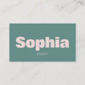 Ultra Minimalistisches grünes Rosa Visitenkarte (Vorderseite)