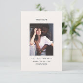 Ultra Minimum Modern Typography Foto Wedding Einladung (Stehend Vorderseite)