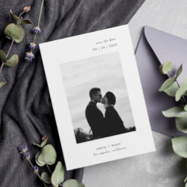 Ultra Minimum Modern Typography Foto Wedding Save The Date
