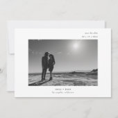 Ultra Minimum Modern Typography Foto Wedding Save The Date (Vorderseite)