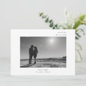 Ultra Minimum Modern Typography Foto Wedding Save The Date (Stehend Vorderseite)