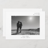 Ultra Minimum Modern Typography Foto Wedding Save The Date (Vorne/Hinten)