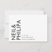 Ultra-Modern bearbeitbares QR-Foto Schwarz-weiß Save The Date (Vorderseite)