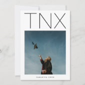 Ultra Modern Black TNX Einfaches Foto Abschluss Dankeskarte (Vorderseite)