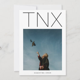 Ultra Modern Black TNX Einfaches Foto Abschluss Dankeskarte