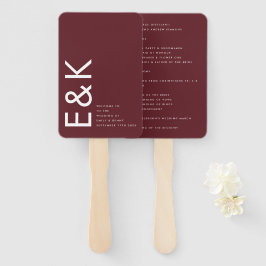 Ultra Modern Bold Big Monogram Burgundy Maroon Fächer