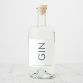 Ultra Modern Bold Big Monogram Navy Blue Gin Alkoholflaschenetikett (Vorderseite)