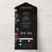 Ultra Modern Bold Big Monogram Simple Wedding All In One Einladung (Innen Boden)