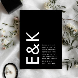 Ultra Modern Bold Big Monogram Simple Wedding Einladung