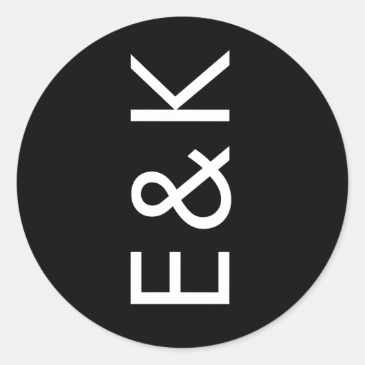 Ultra Modern Bold Big Monogram Simple Wedding Runder Aufkleber (Vorderseite)