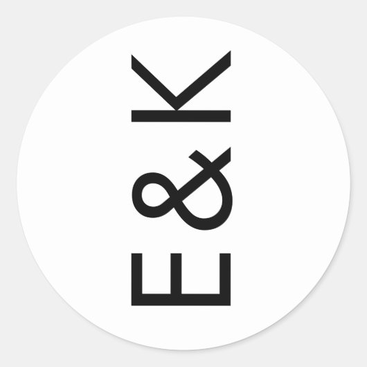 Ultra Modern Bold Big Monogram Simple Wedding Runder Aufkleber (Vorderseite)