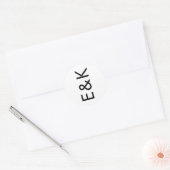 Ultra Modern Bold Big Monogram Simple Wedding Runder Aufkleber (Umschlag)