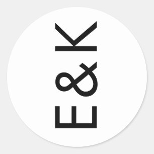 Ultra Modern Bold Big Monogram Simple Wedding Runder Aufkleber