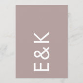 Ultra Modern Bold Big Monogram Taupe Wedding Einladung (Rückseite)