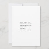 Ultra Modern Bold Big TNX Einfache Graduierung Dankeskarte (Rückseite)