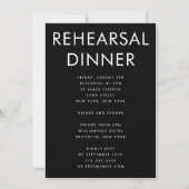 ULTRA MODERN BOLD BLACK WEDING PROBE DINNER EINLADUNG (Vorderseite)