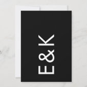 ULTRA MODERN BOLD BLACK WEDING PROBE DINNER EINLADUNG (Rückseite)