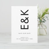 ULTRA MODERN BOLD NAMES MONOGRAM SAVE THE DATE EINLADUNG (Stehend Vorderseite)