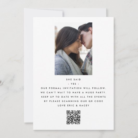 ULTRA MODERN BOLD NAMES MONOGRAM SAVE THE DATE EINLADUNG (Rückseite)