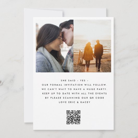 ULTRA MODERN BOLD NAMES MULTI FOTO SAVE THE DATE EINLADUNG (Rückseite)