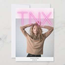 Ultra Modern Bold NEON PINK TNX Einfache Graduieru Dankeskarte