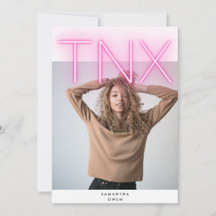 Ultra Modern Bold NEON PINK TNX Einfache Graduieru Dankeskarte