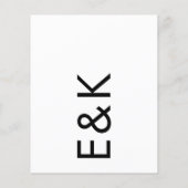 Ultra-Modern Budget kühne Monogramm einfache Hochz Flyer (Hinten)