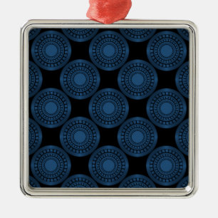 Ultra-Modern Circles Premium Ornament, blau Silbernes Ornament