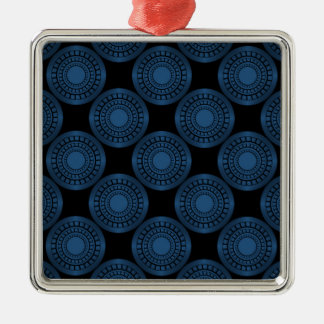 Ultra-Modern Circles Premium Ornament, blau Silbernes Ornament