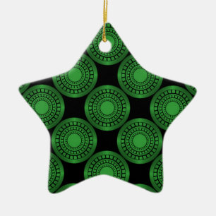 Ultra Modern Circles Star Ornament, grün Keramik Ornament