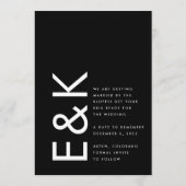Ultra-Modern-Editierbare Premium Monogram (ohne Fo Save The Date (Rückseite)