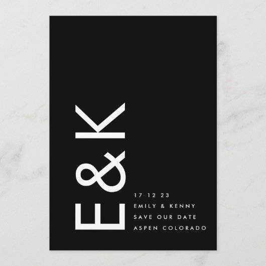 Ultra-Modern-Editierbare Premium Monogram (ohne Fo Save The Date (Vorderseite)