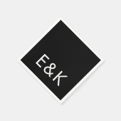 Ultra Modern formatiert Groß Monogram einfach Schw Serviette (Ecke)